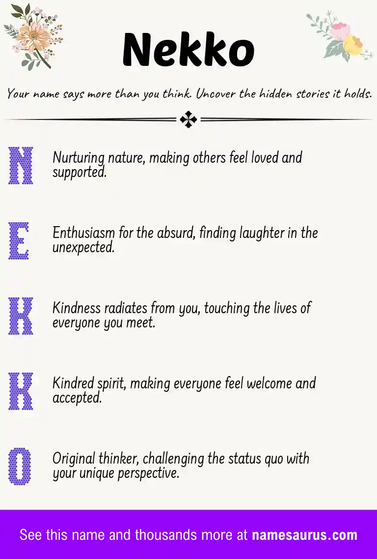 Acrostic poem about Nekko.
