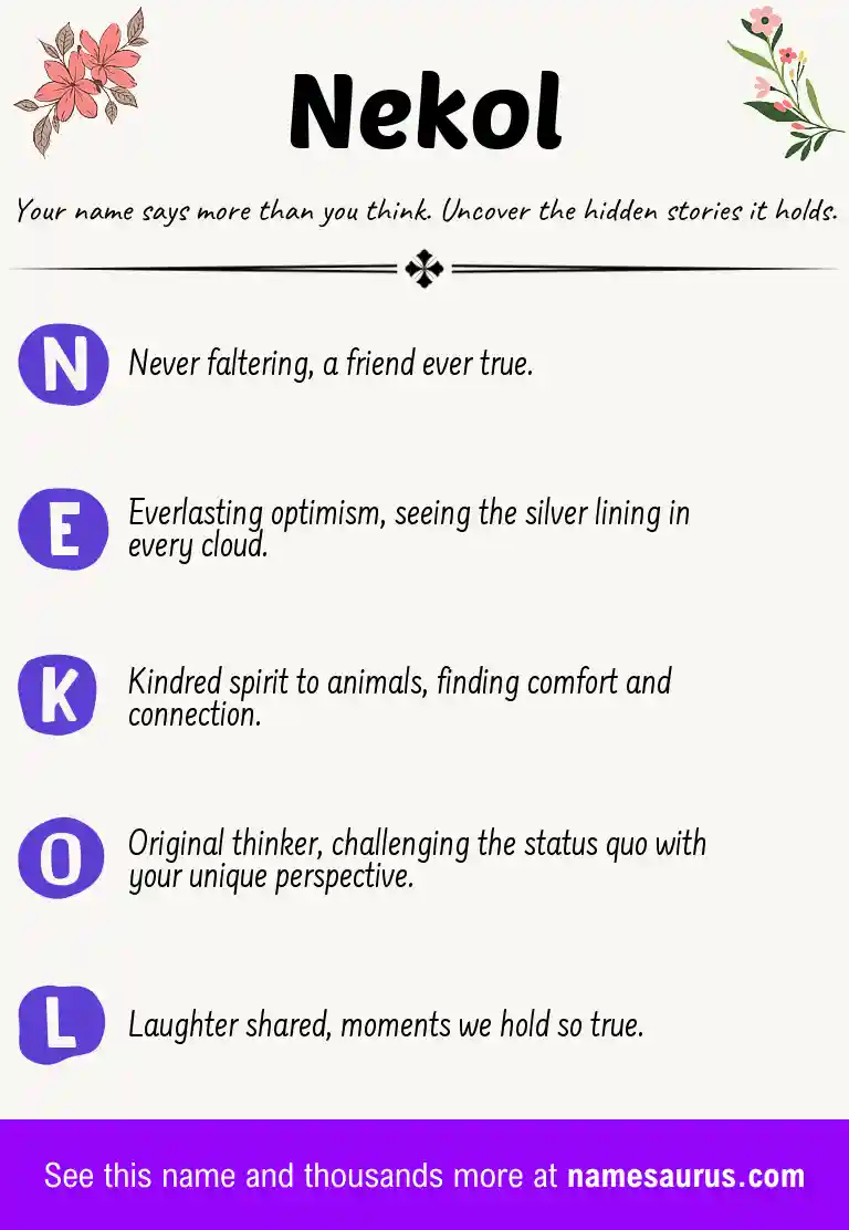Acrostic poem about Nekol.