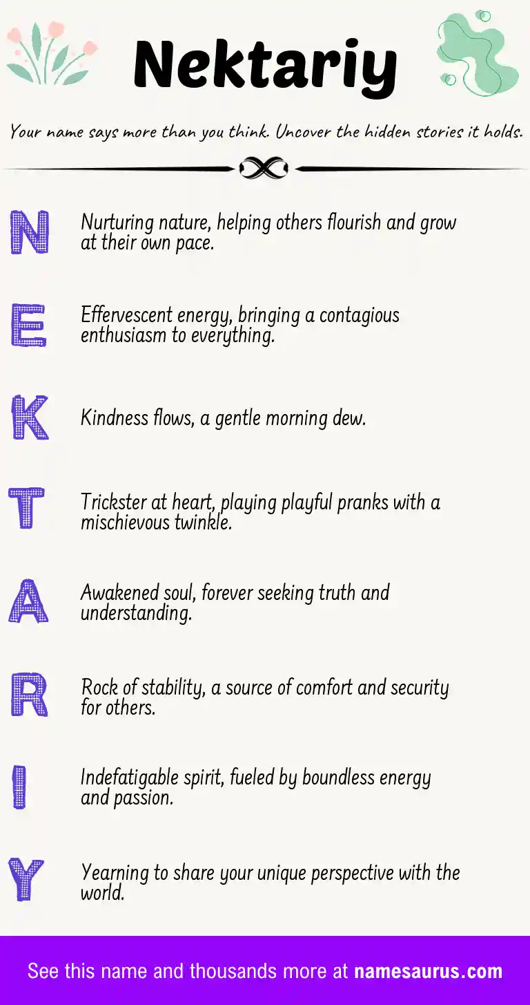 Acrostic poem about Nektariy.