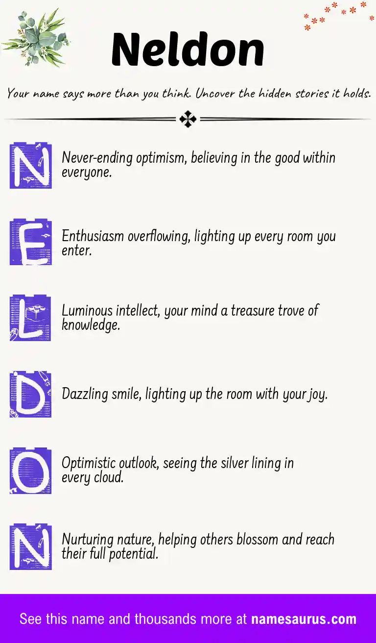Acrostic poem about Neldon.
