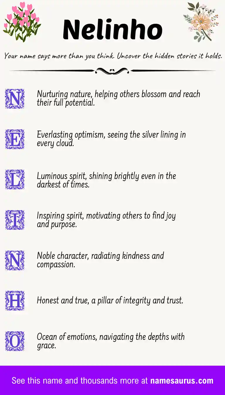 Acrostic poem about Nelinho.