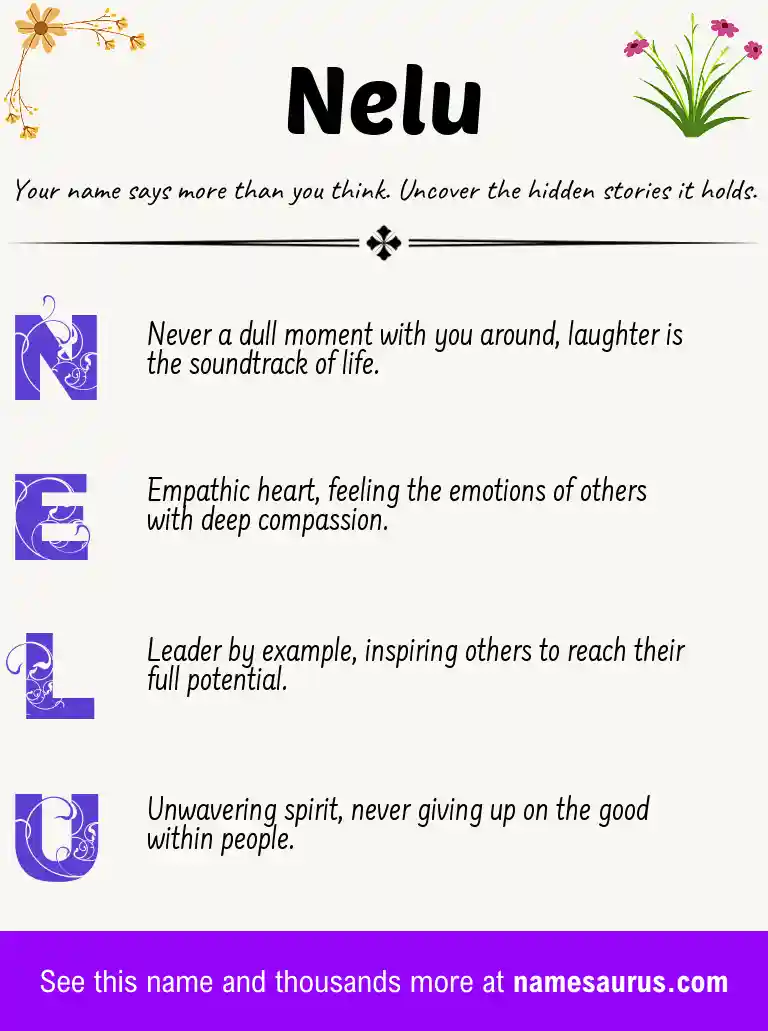 Acrostic poem about Nelu.