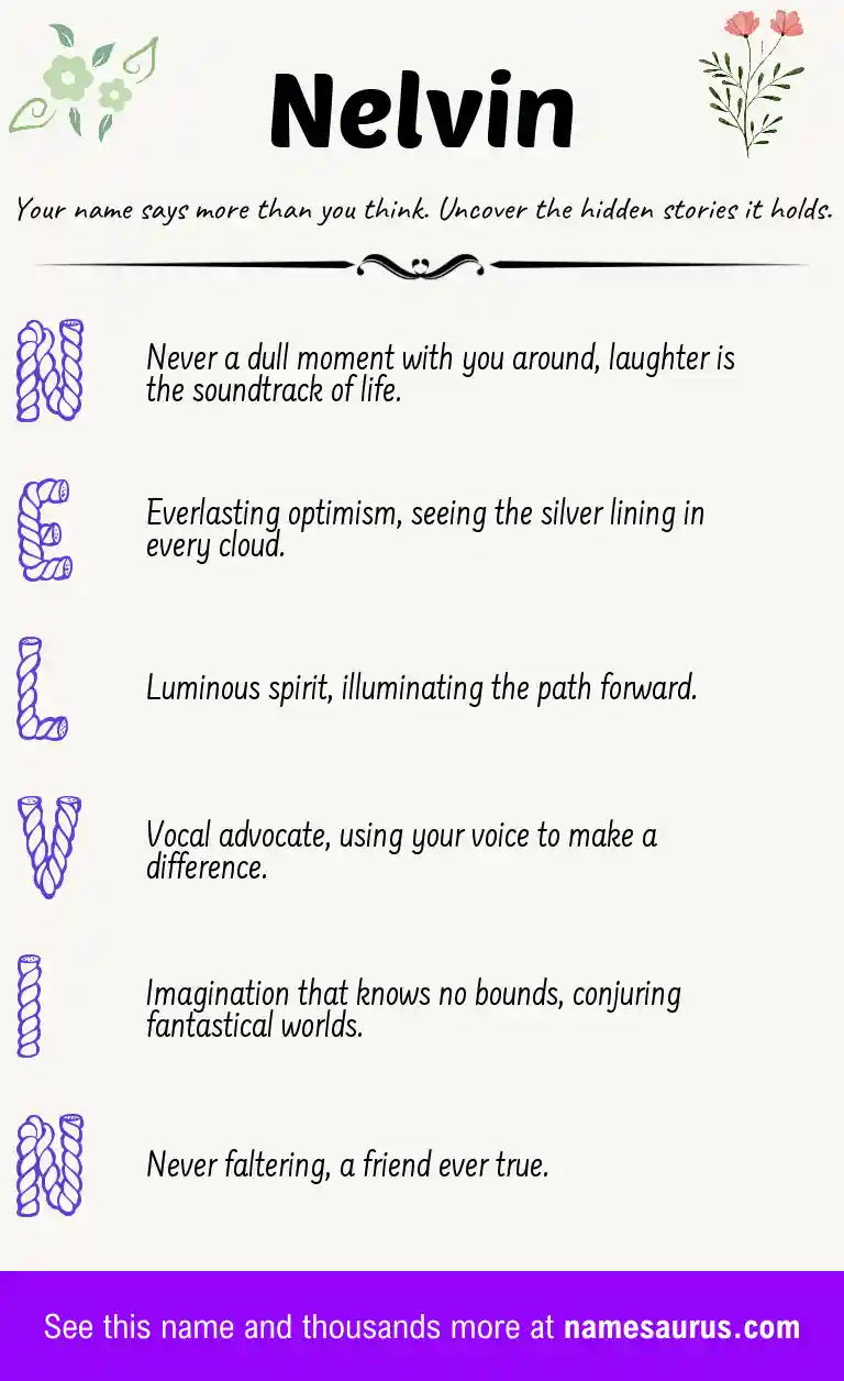 Acrostic poem about Nelvin.