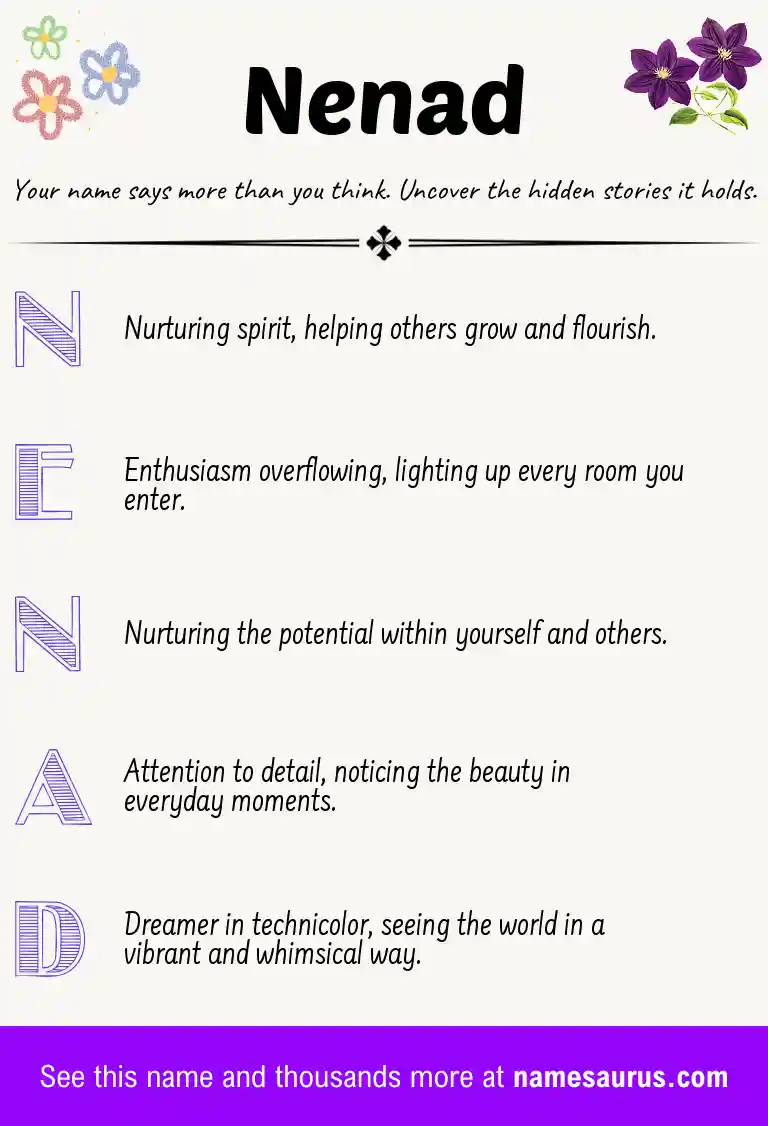 Acrostic poem about Nenad.