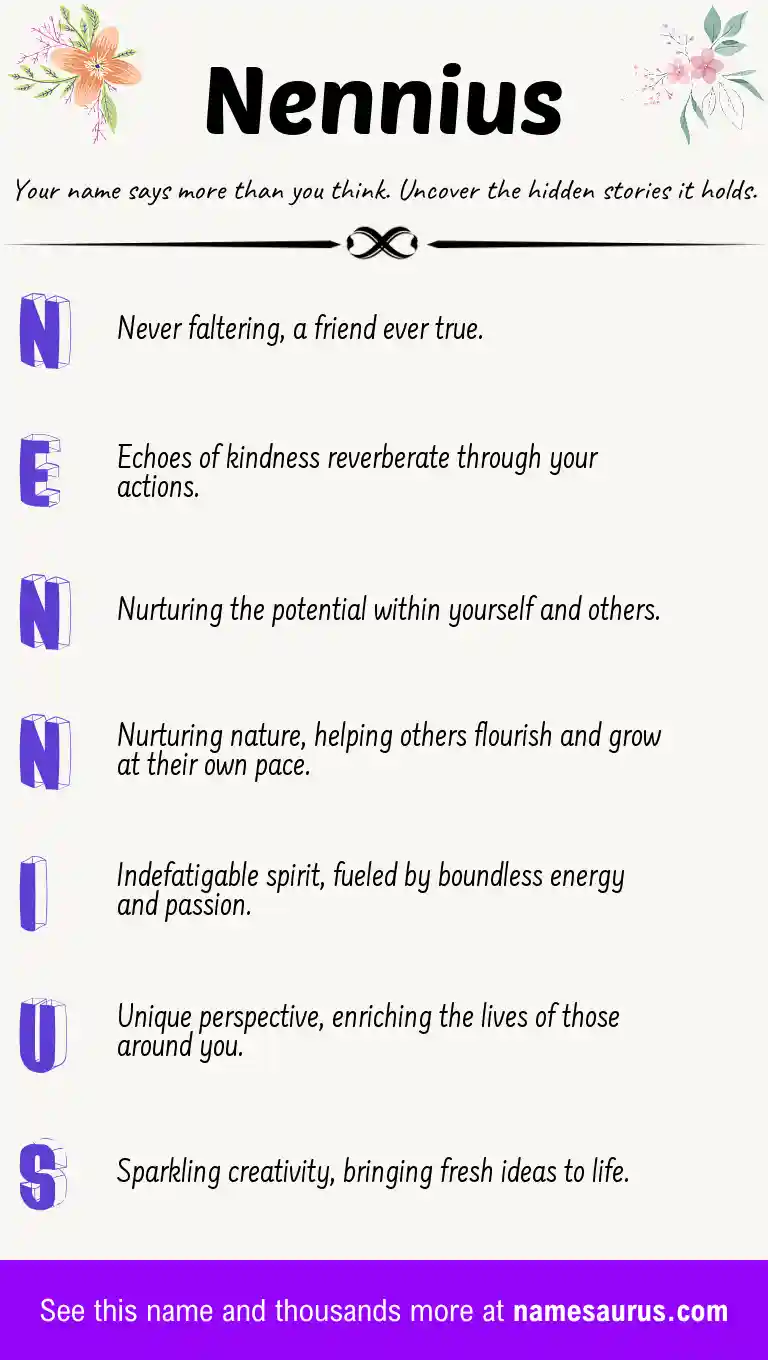Acrostic poem about Nennius.