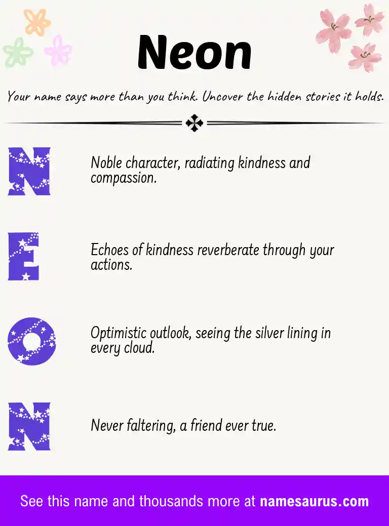 Acrostic poem about Neon.