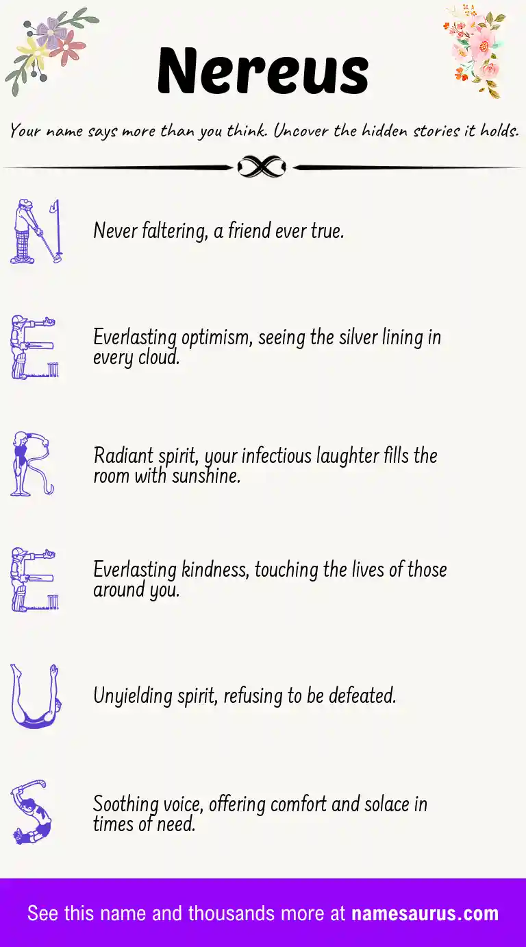 Acrostic poem about Nereus.
