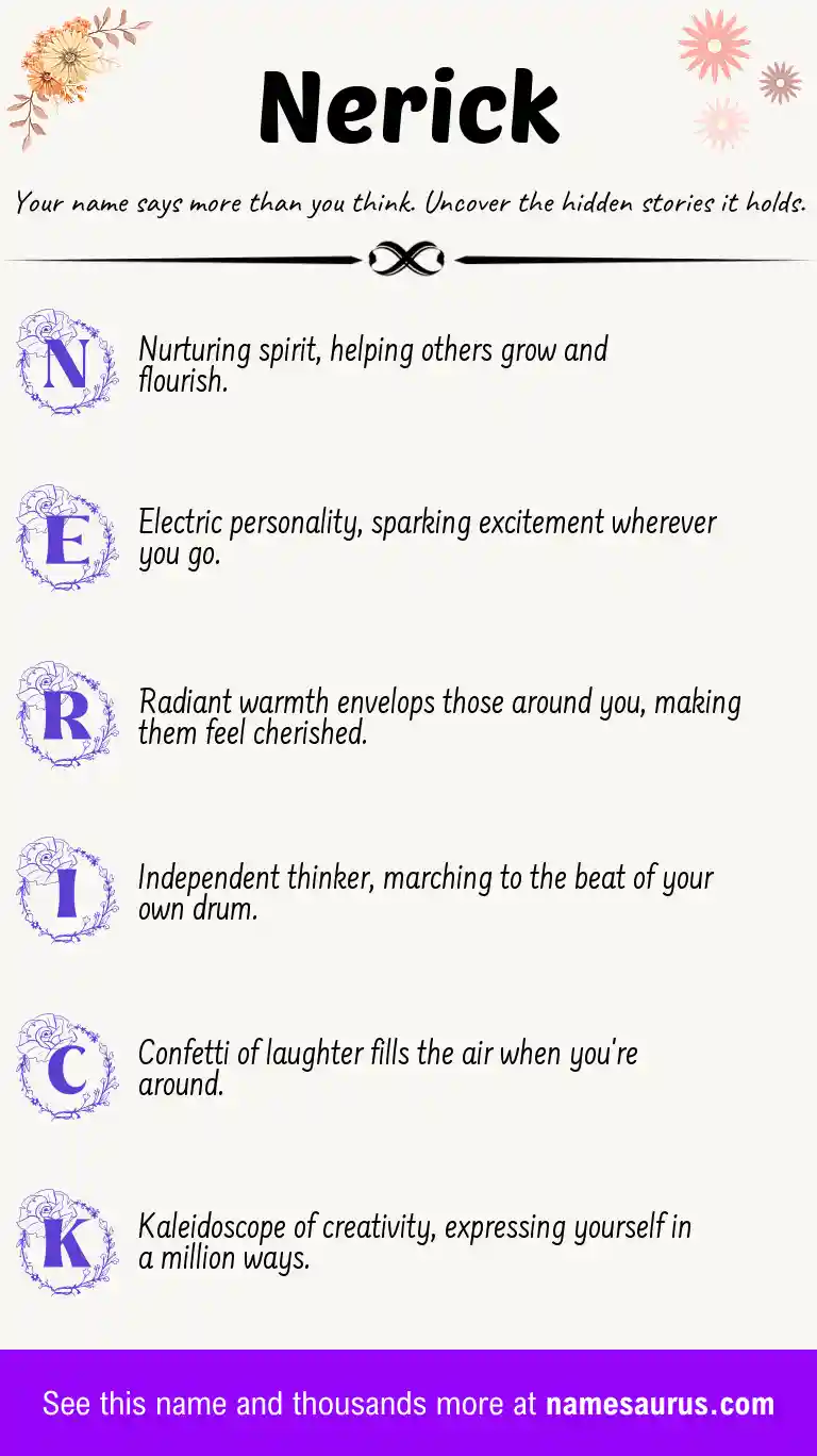 Acrostic poem about Nerick.