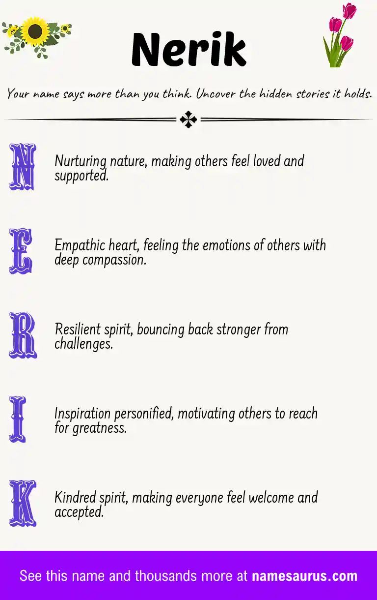 Acrostic poem about Nerik.