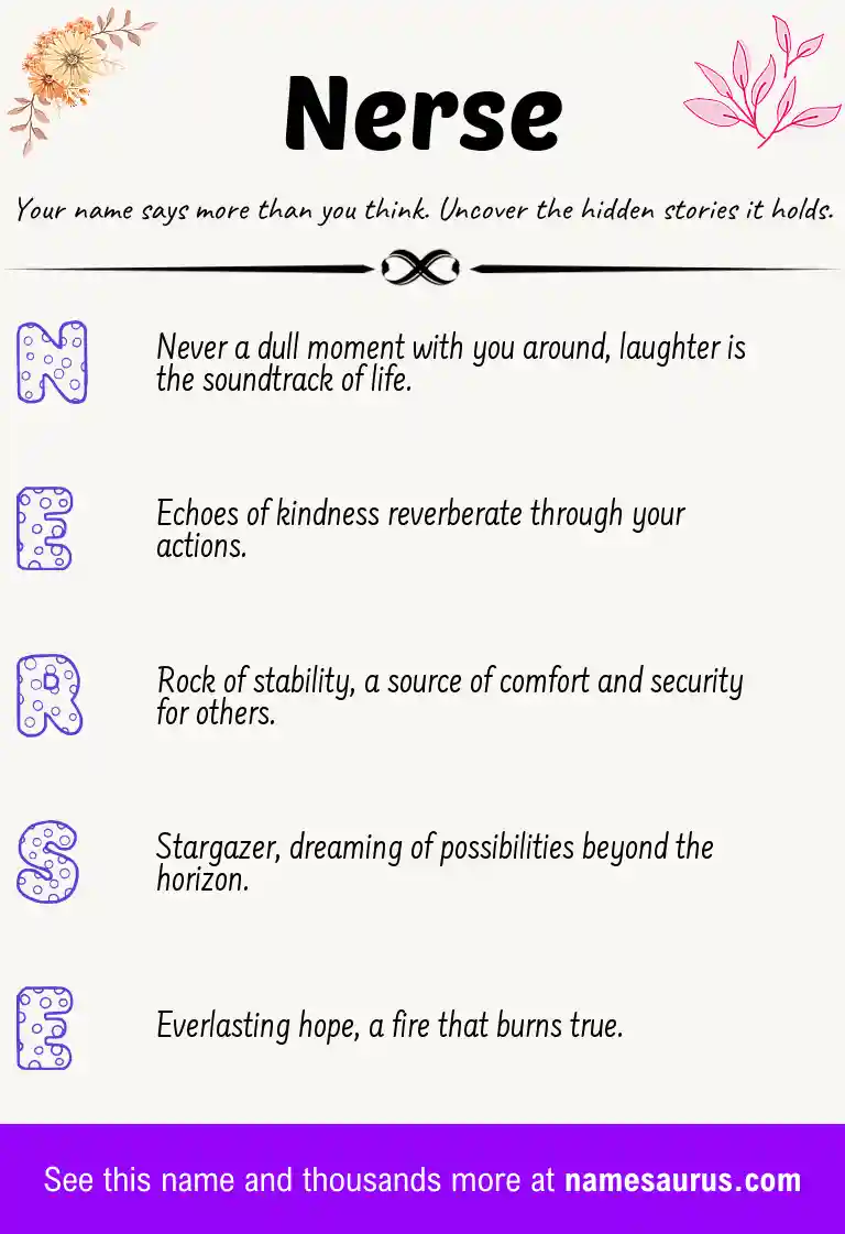 Acrostic poem about Nerse.