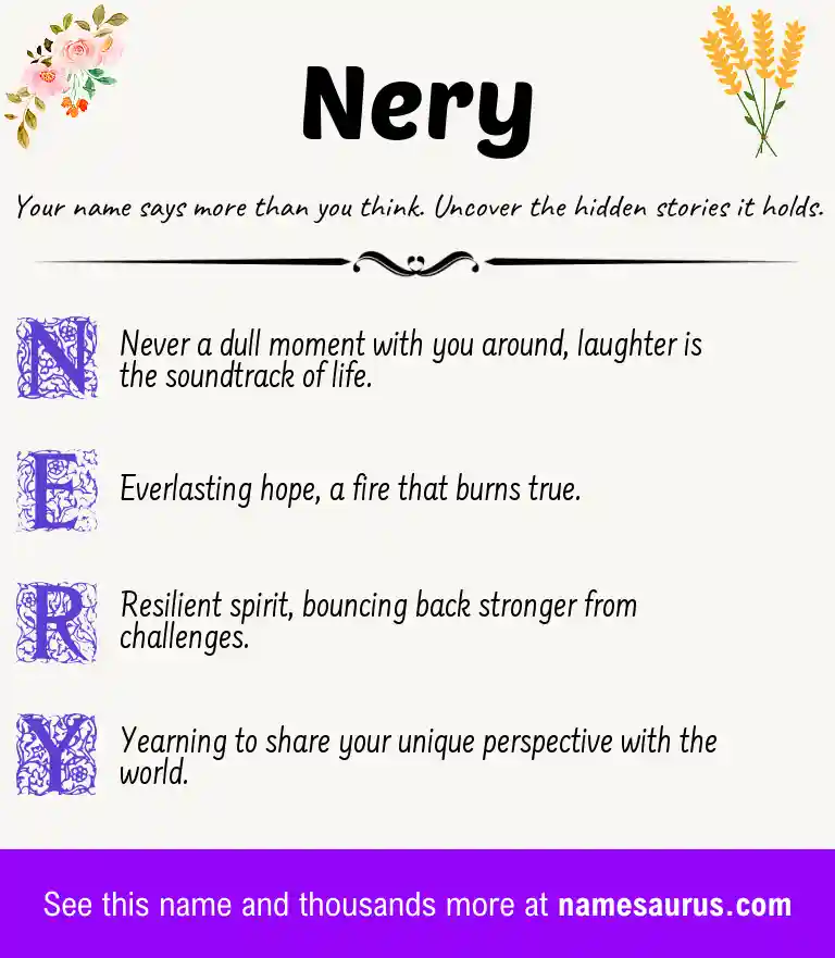 Acrostic poem about Nery.