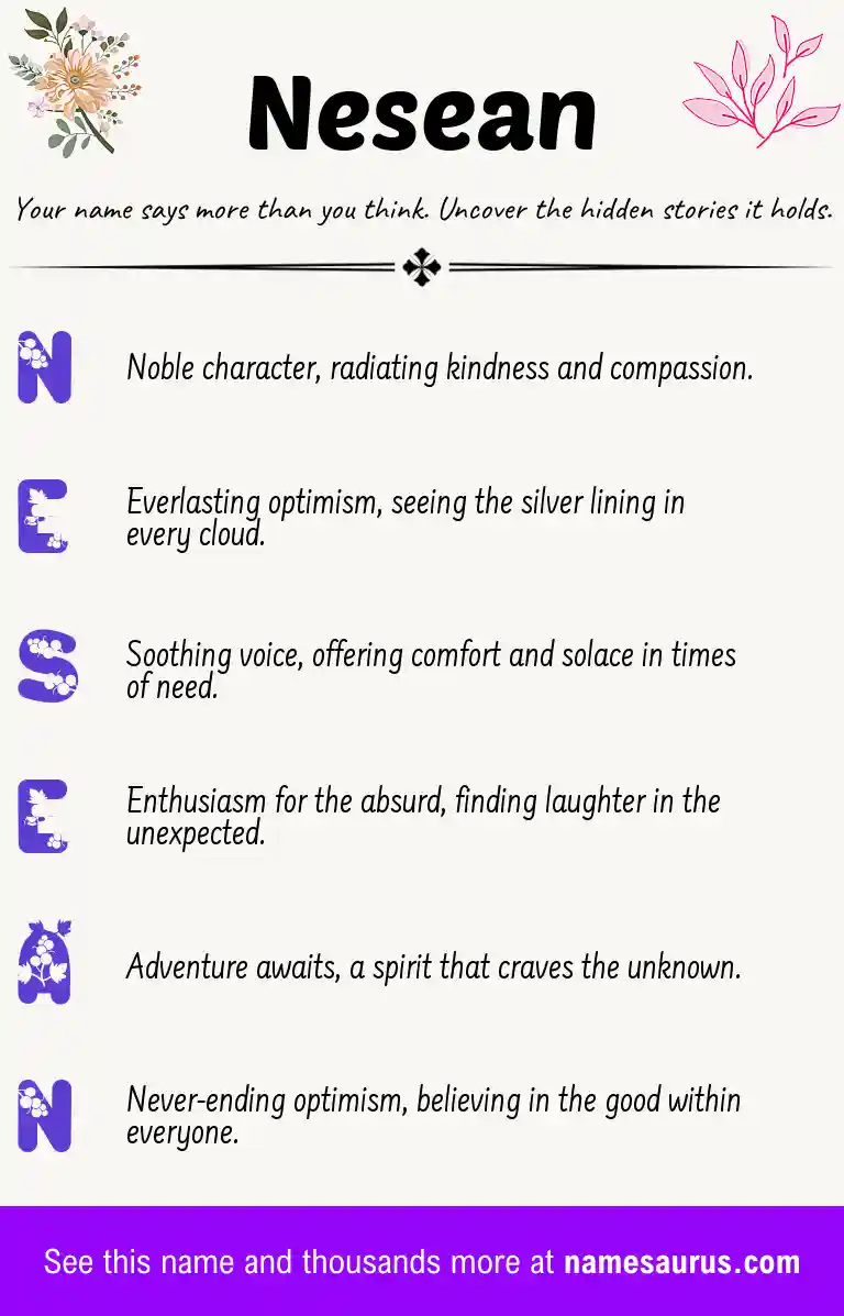 Acrostic poem about Nesean.