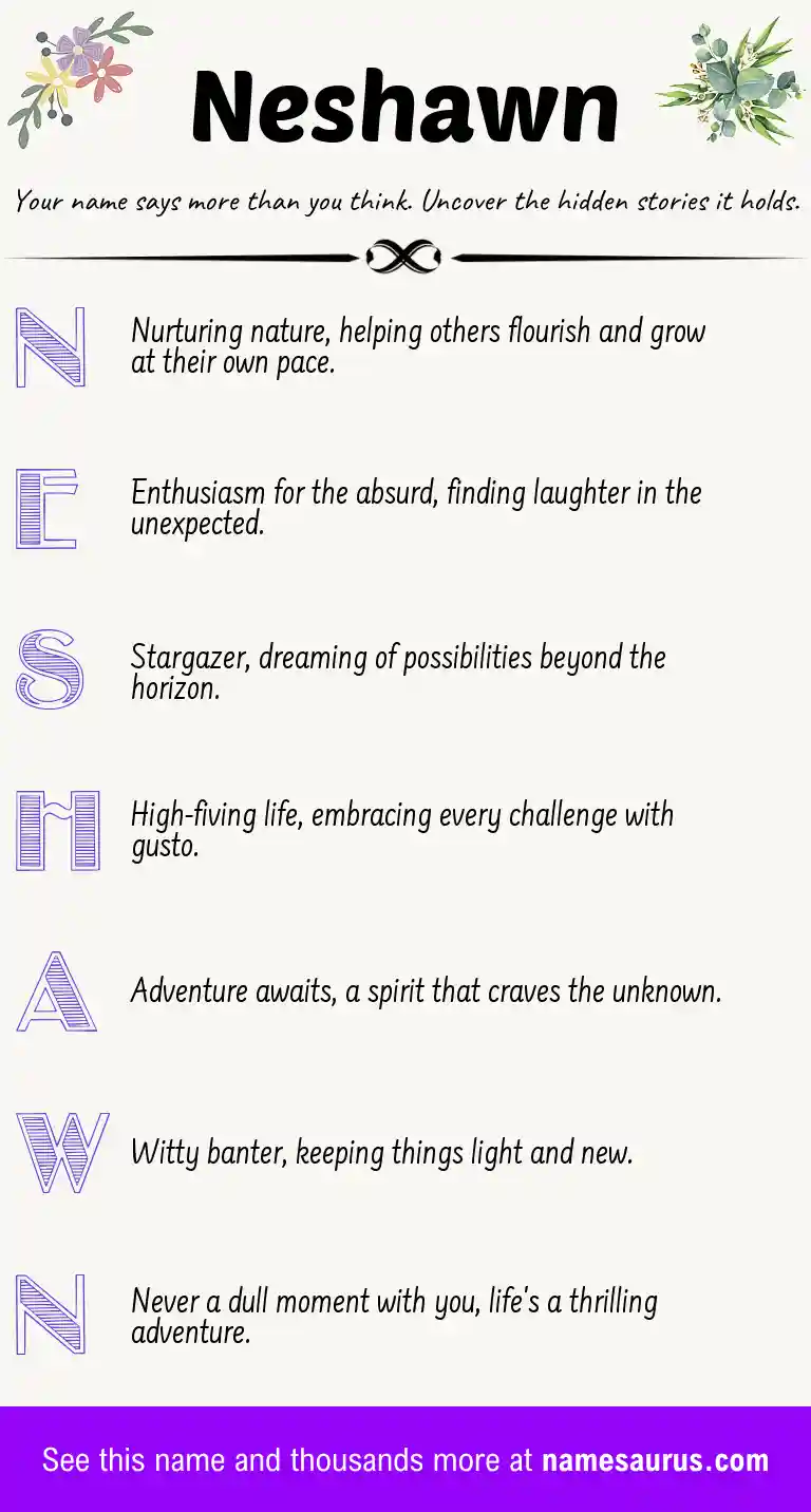 Acrostic poem about Neshawn.
