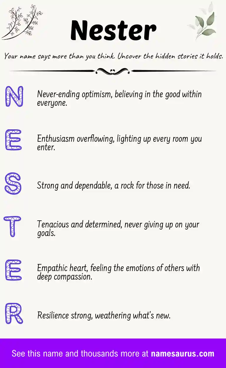 Acrostic poem about Nester.