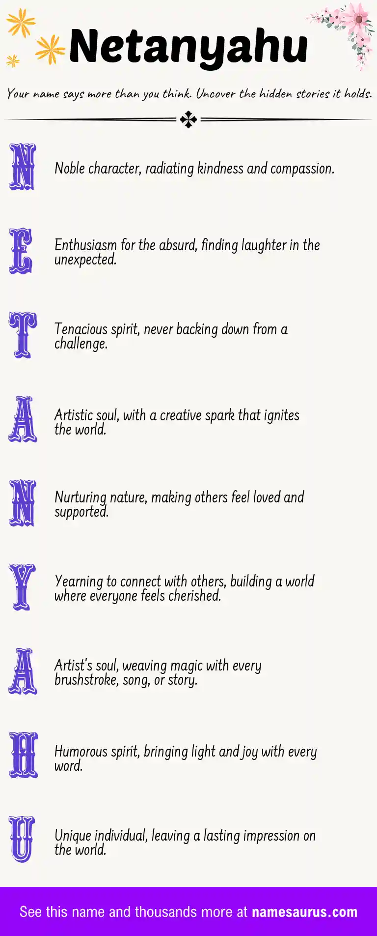Acrostic poem about Netanyahu.