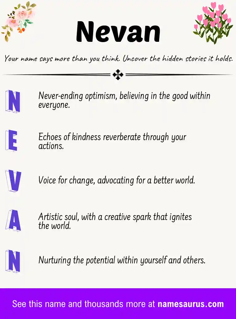 Acrostic poem about Nevan.