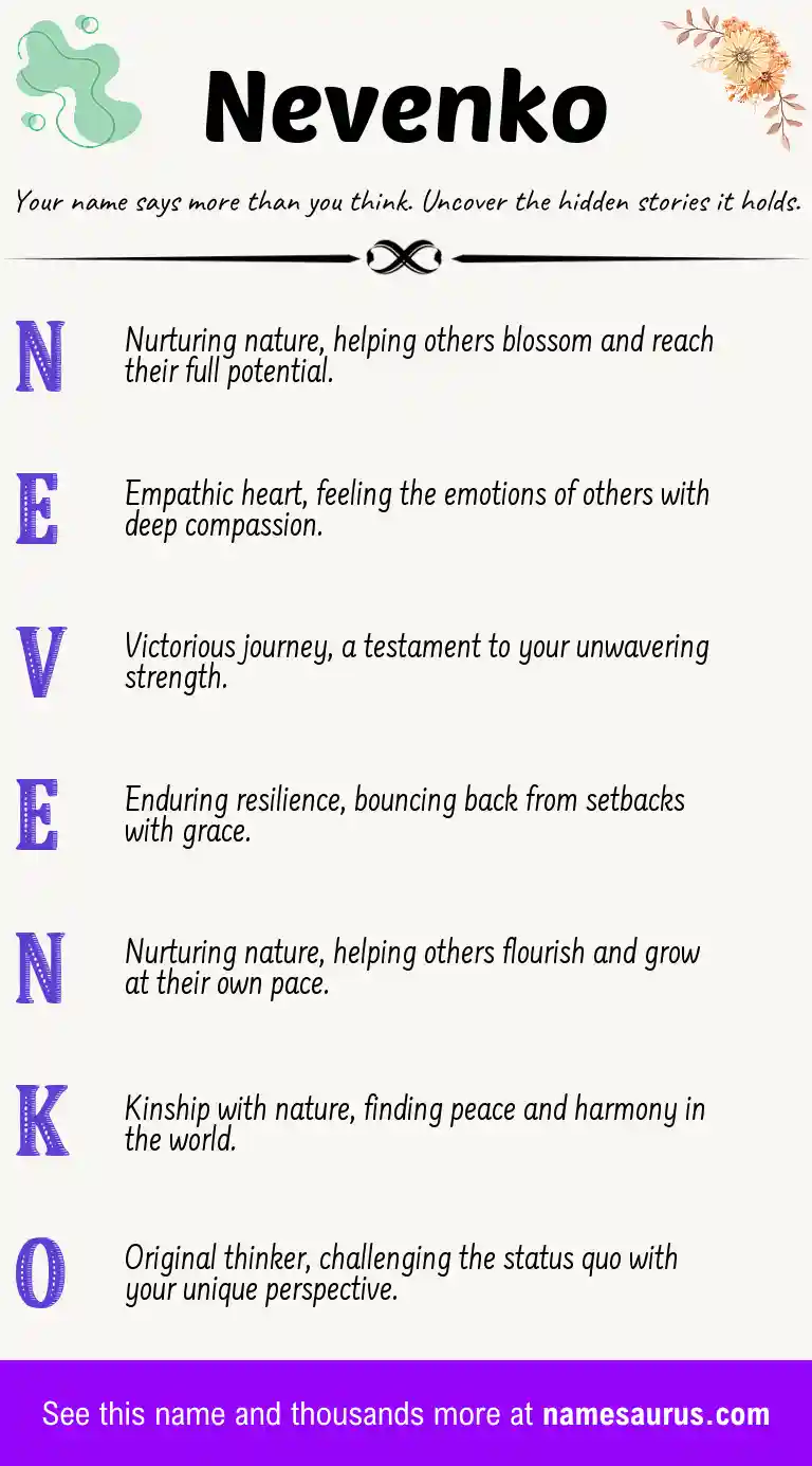 Acrostic poem about Nevenko.