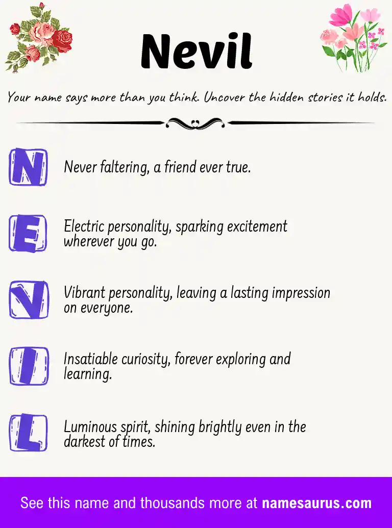 Acrostic poem about Nevil.