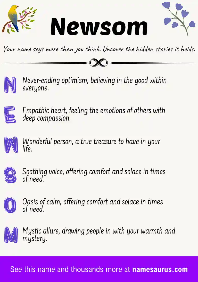 Acrostic poem about Newsom.
