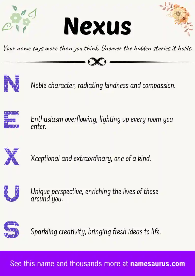 Acrostic poem about Nexus.