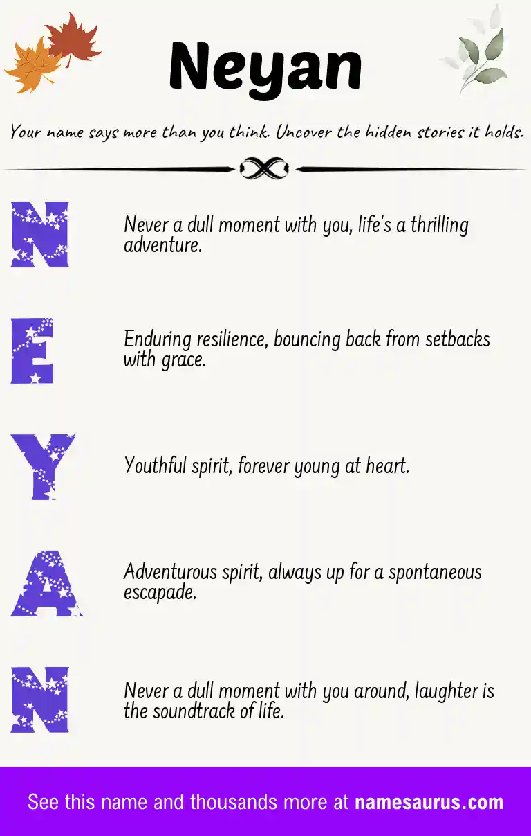 Acrostic poem about Neyan.
