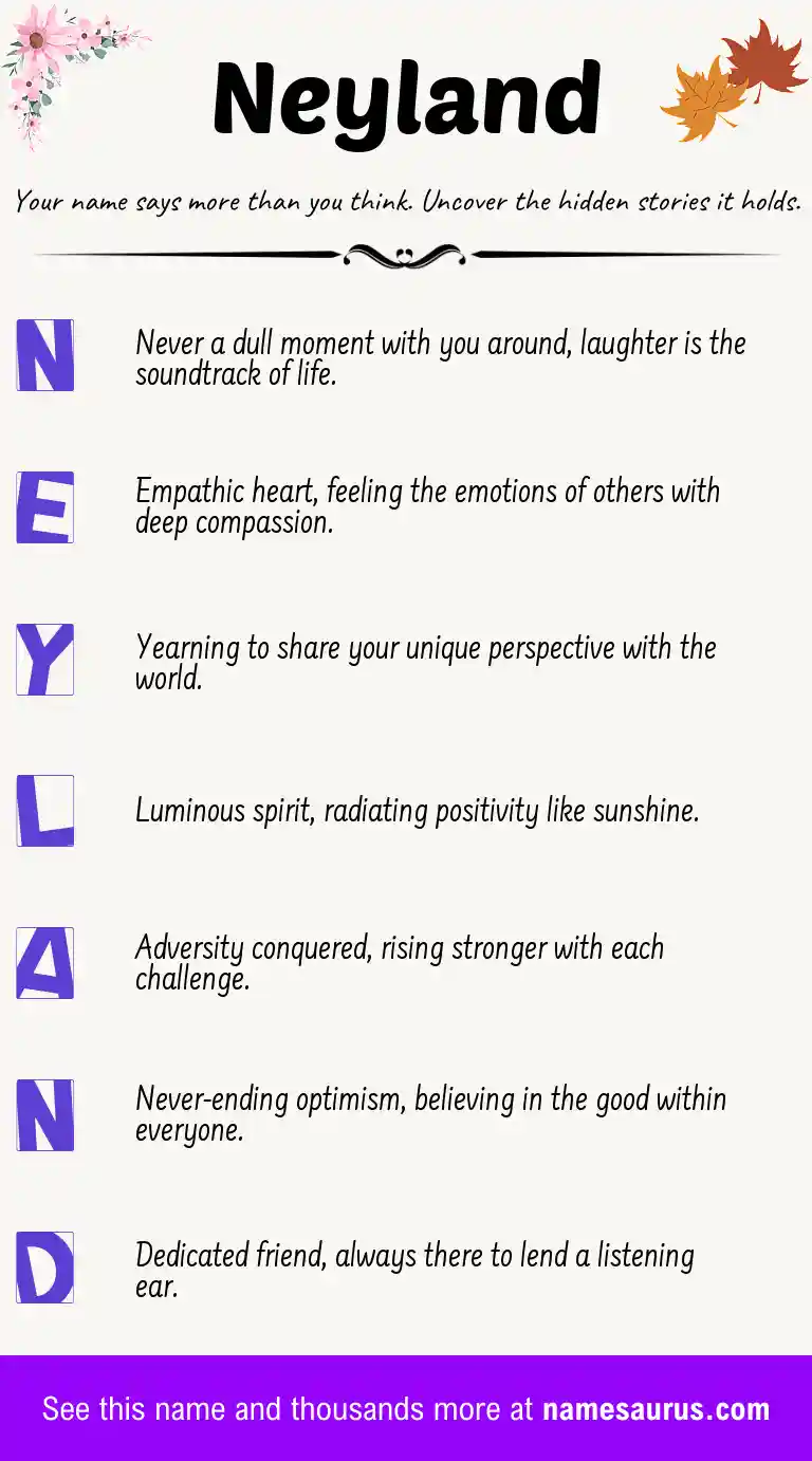 Acrostic poem about Neyland.