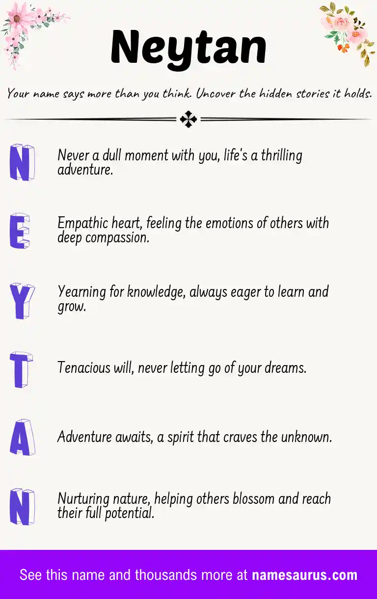 Acrostic poem about Neytan.