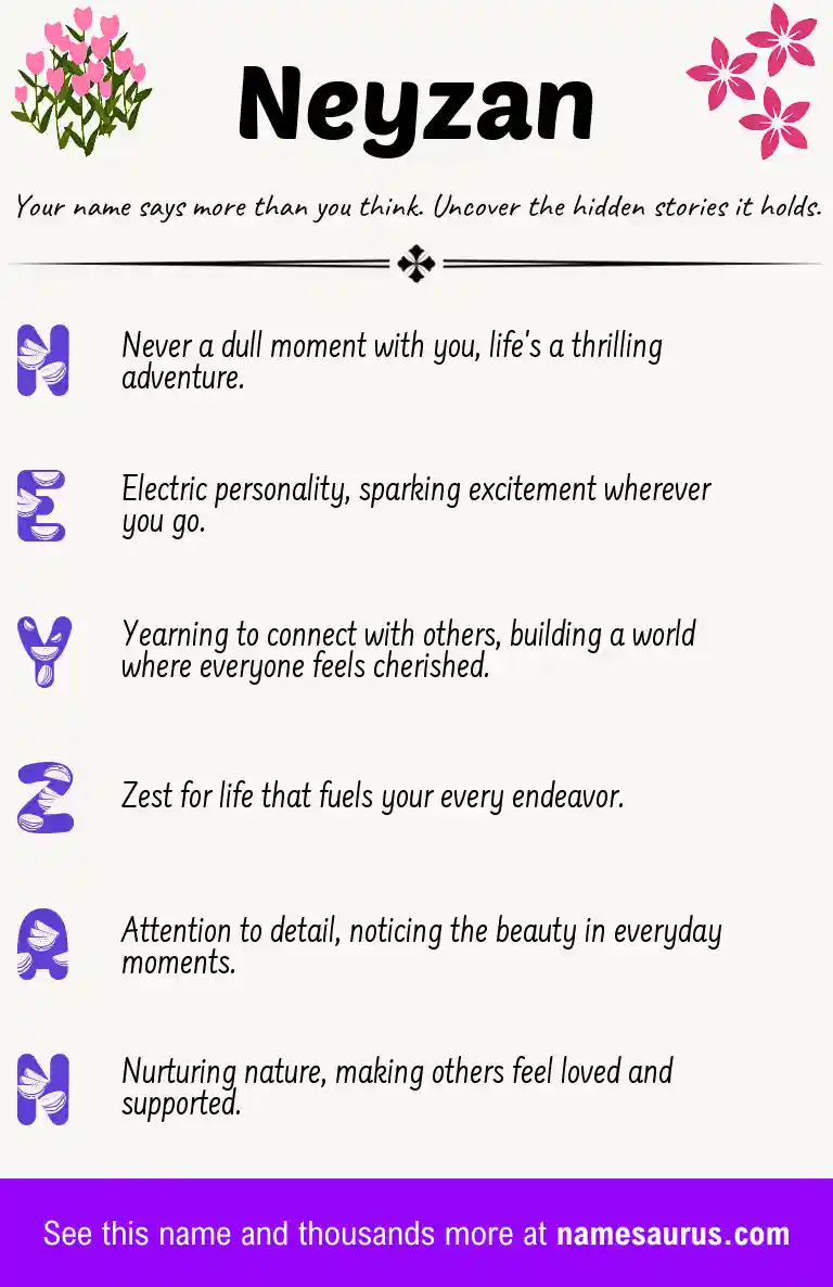 Acrostic poem about Neyzan.