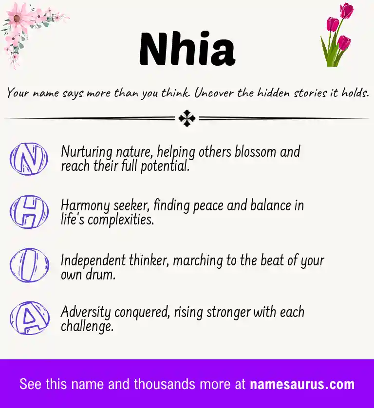 Acrostic poem about Nhia.