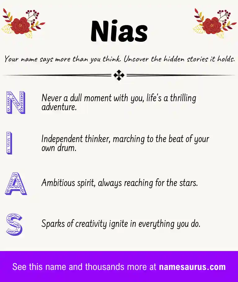 Acrostic poem about Nias.