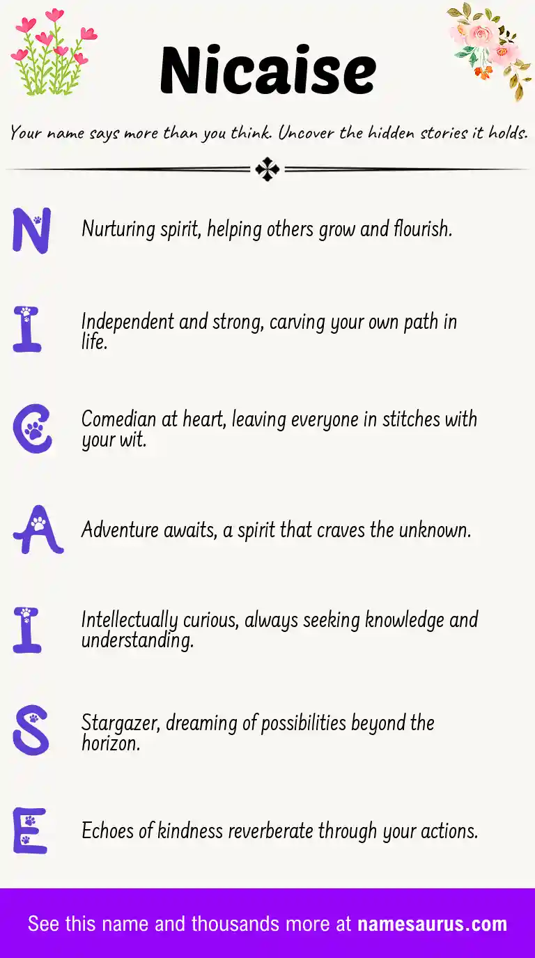 Acrostic poem about Nicaise.
