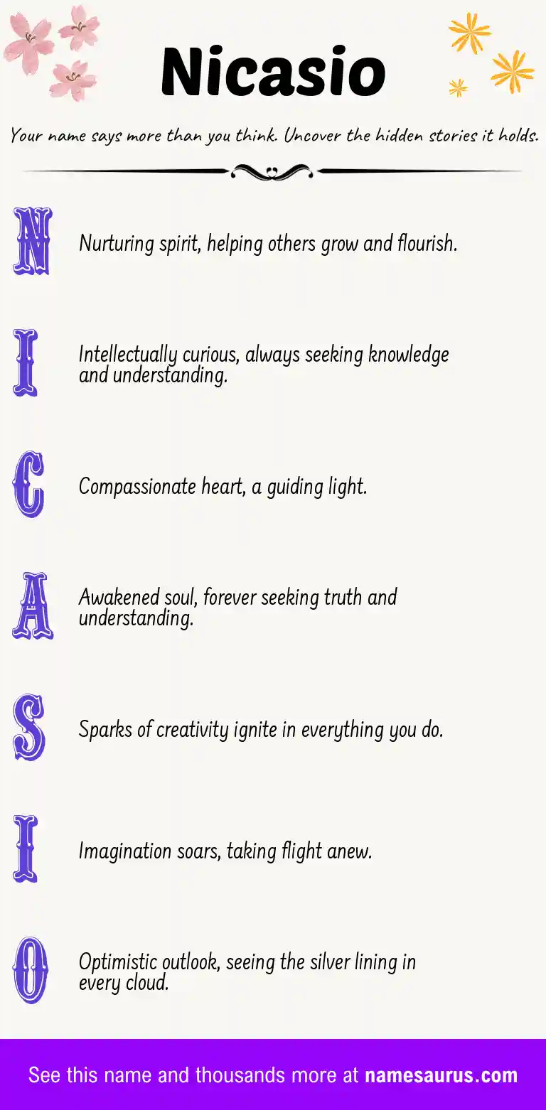 Acrostic poem about Nicasio.