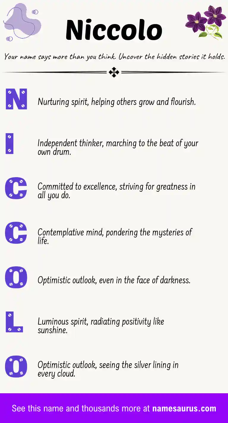 Acrostic poem about Niccolo.