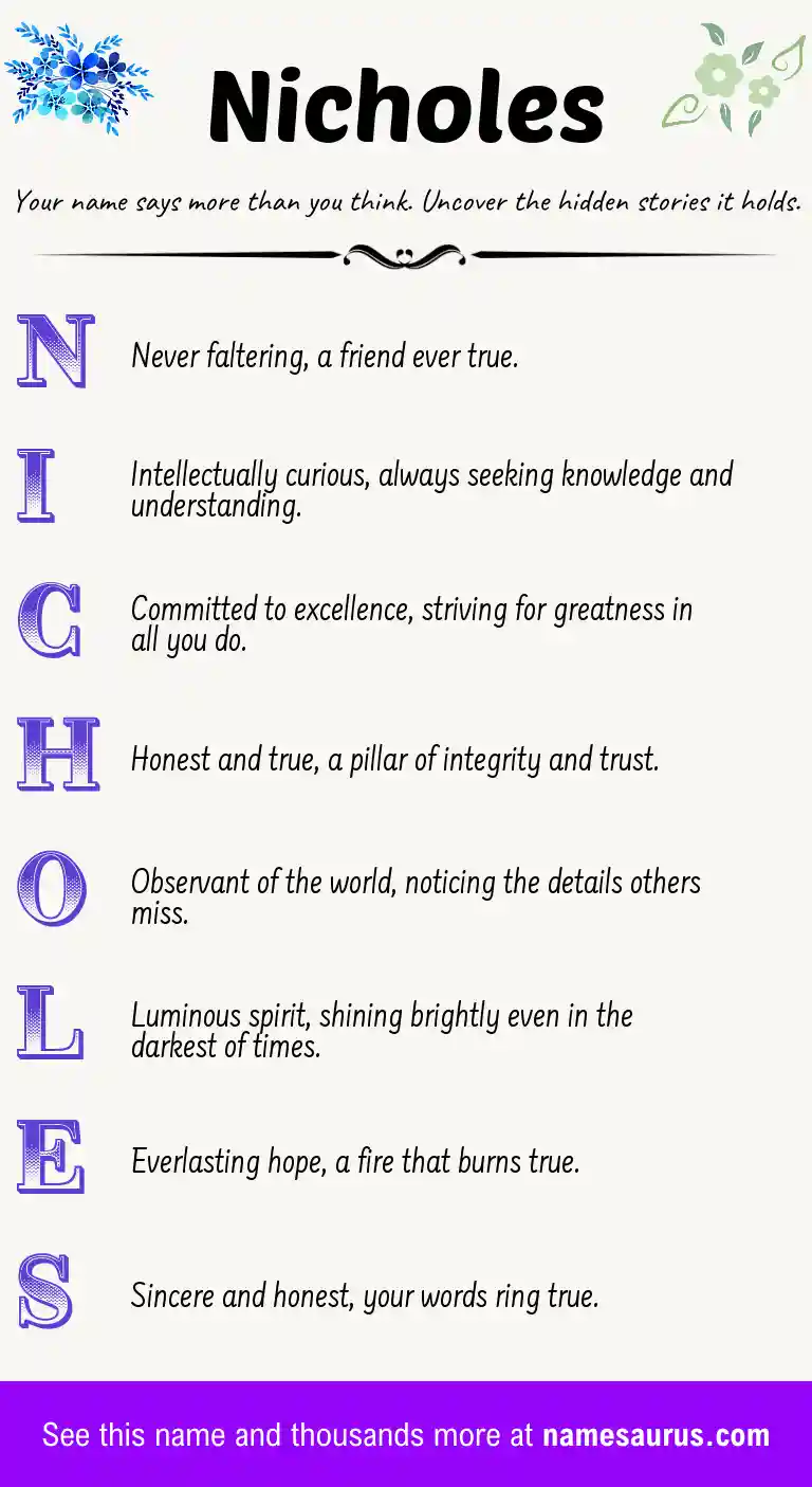 Acrostic poem about Nicholes.
