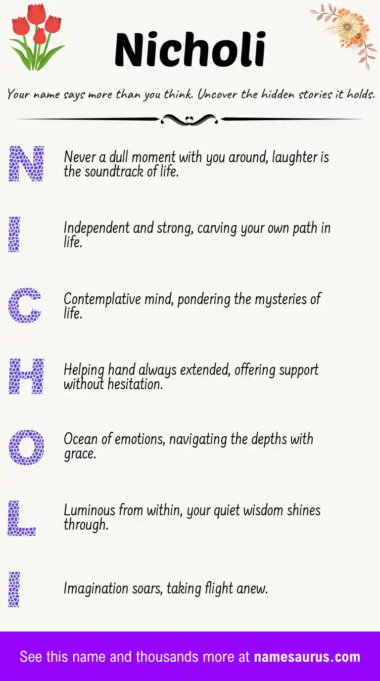 Acrostic poem about Nicholi.