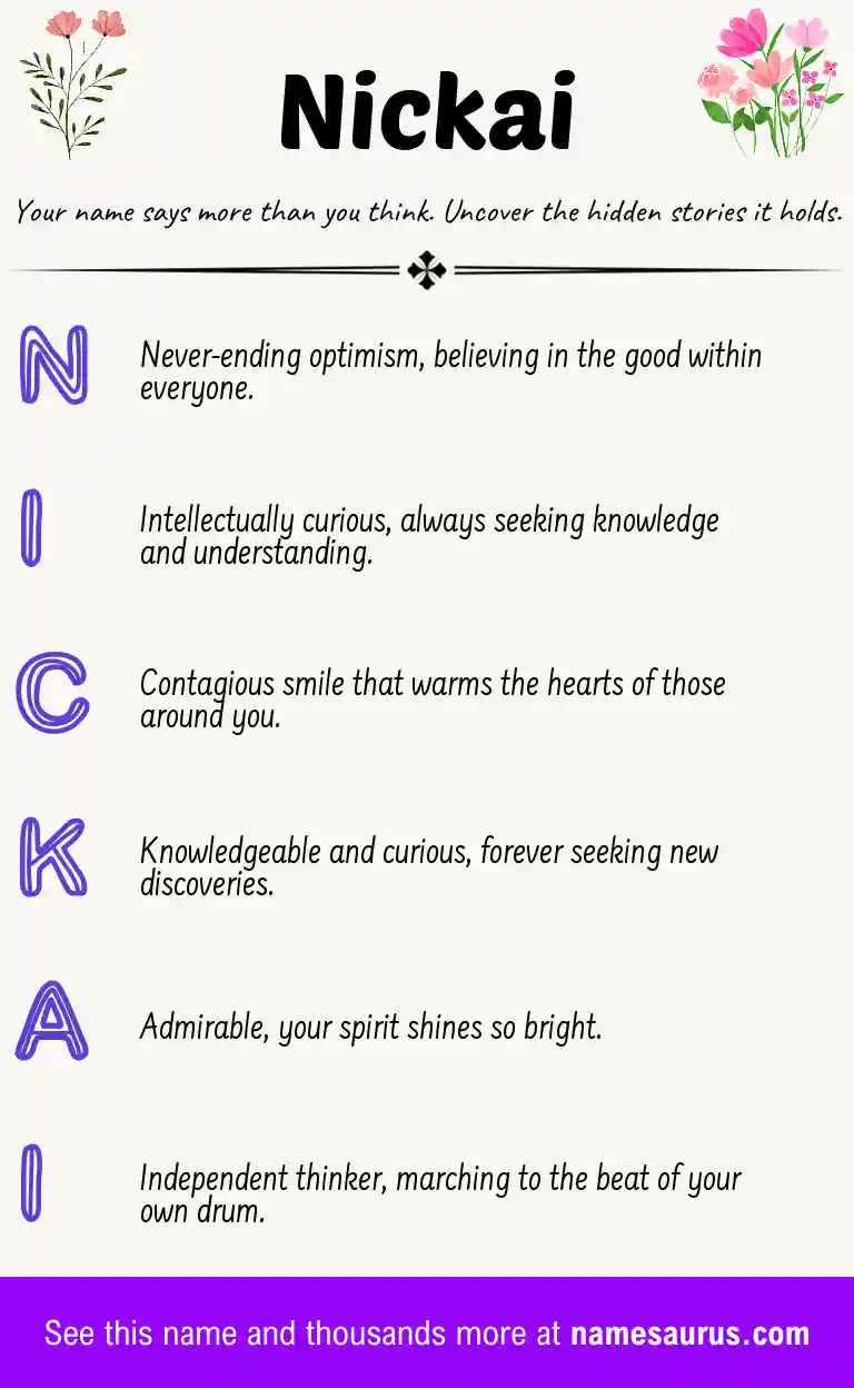 Acrostic poem about Nickai.