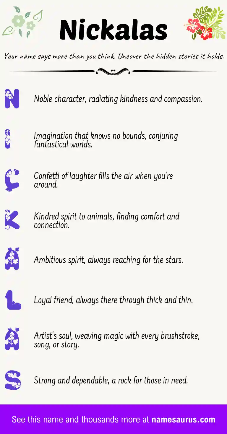 Acrostic poem about Nickalas.