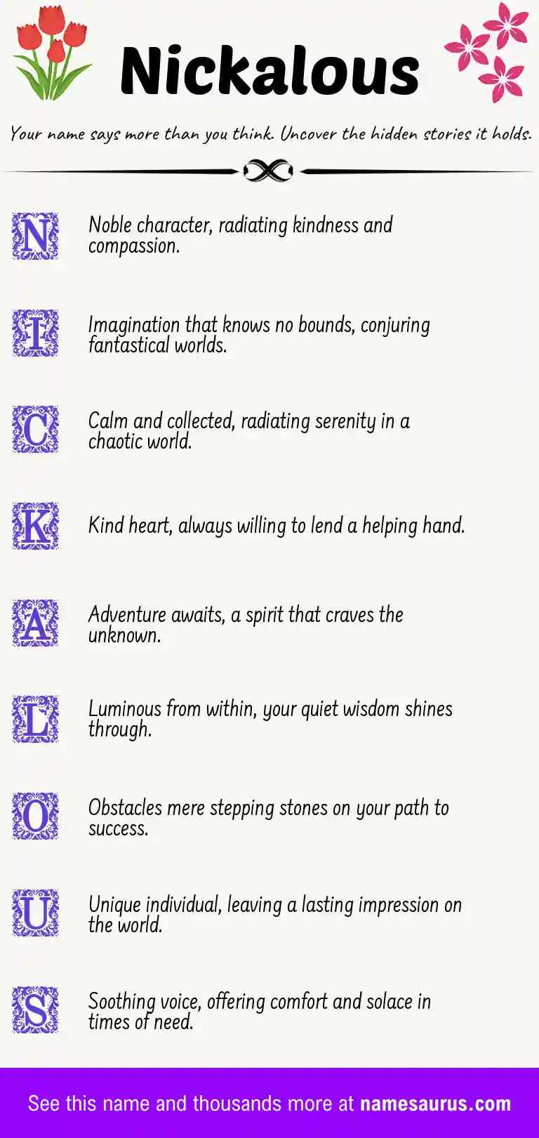 Acrostic poem about Nickalous.