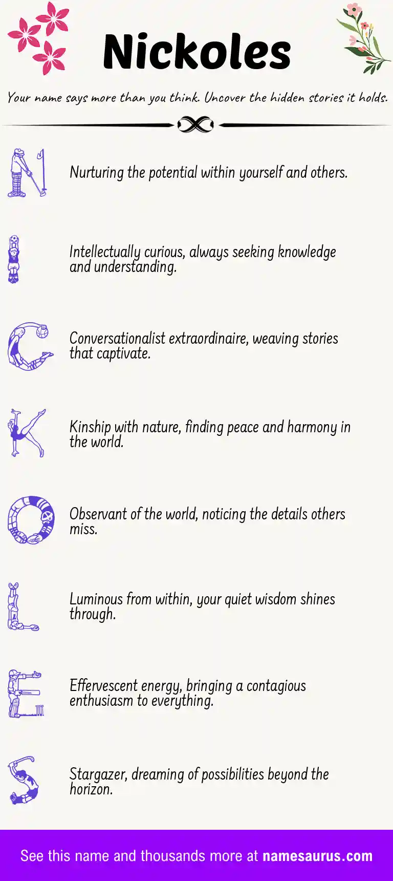 Acrostic poem about Nickoles.