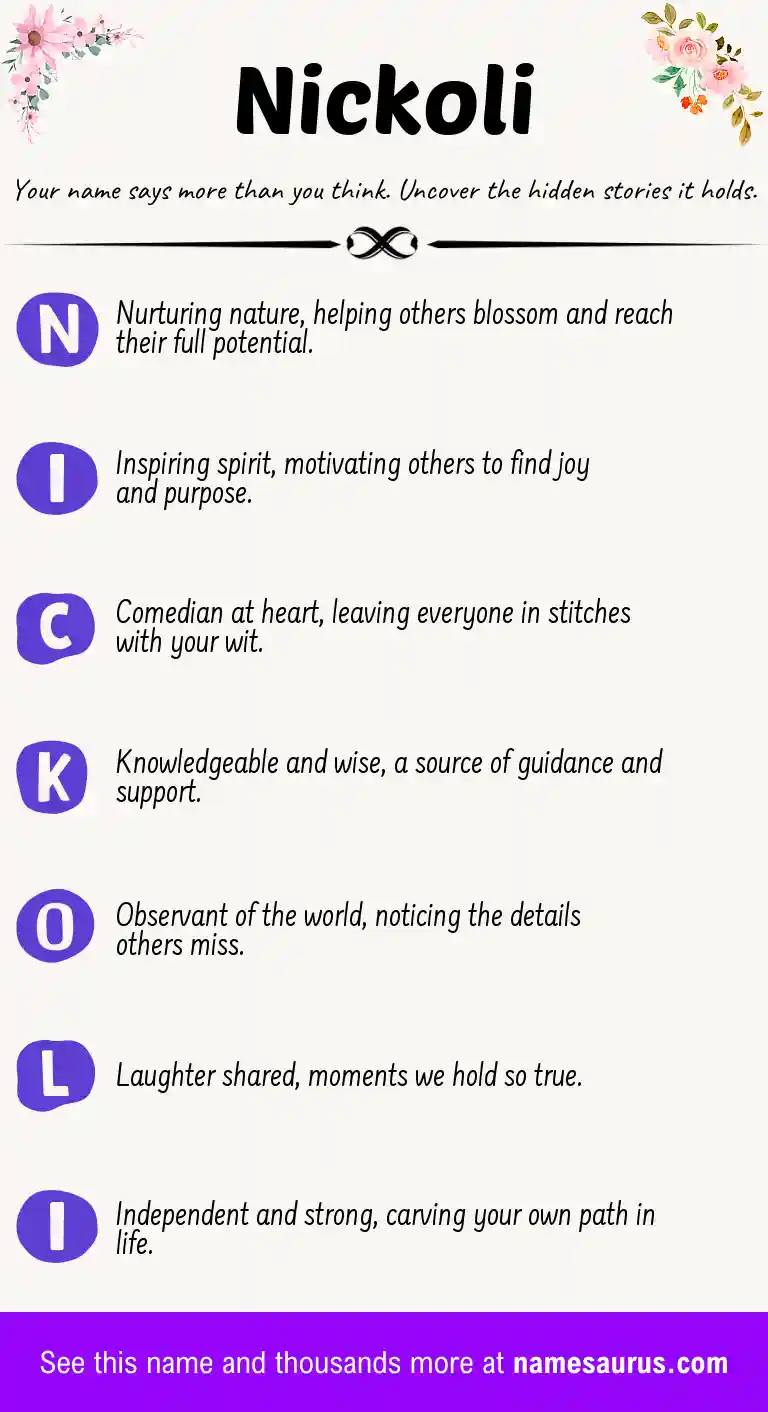 Acrostic poem about Nickoli.
