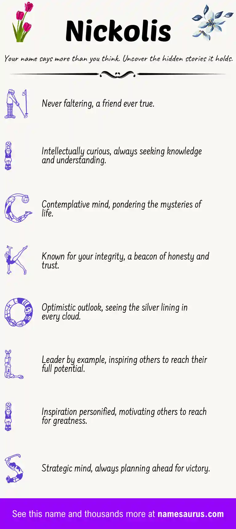 Acrostic poem about Nickolis.