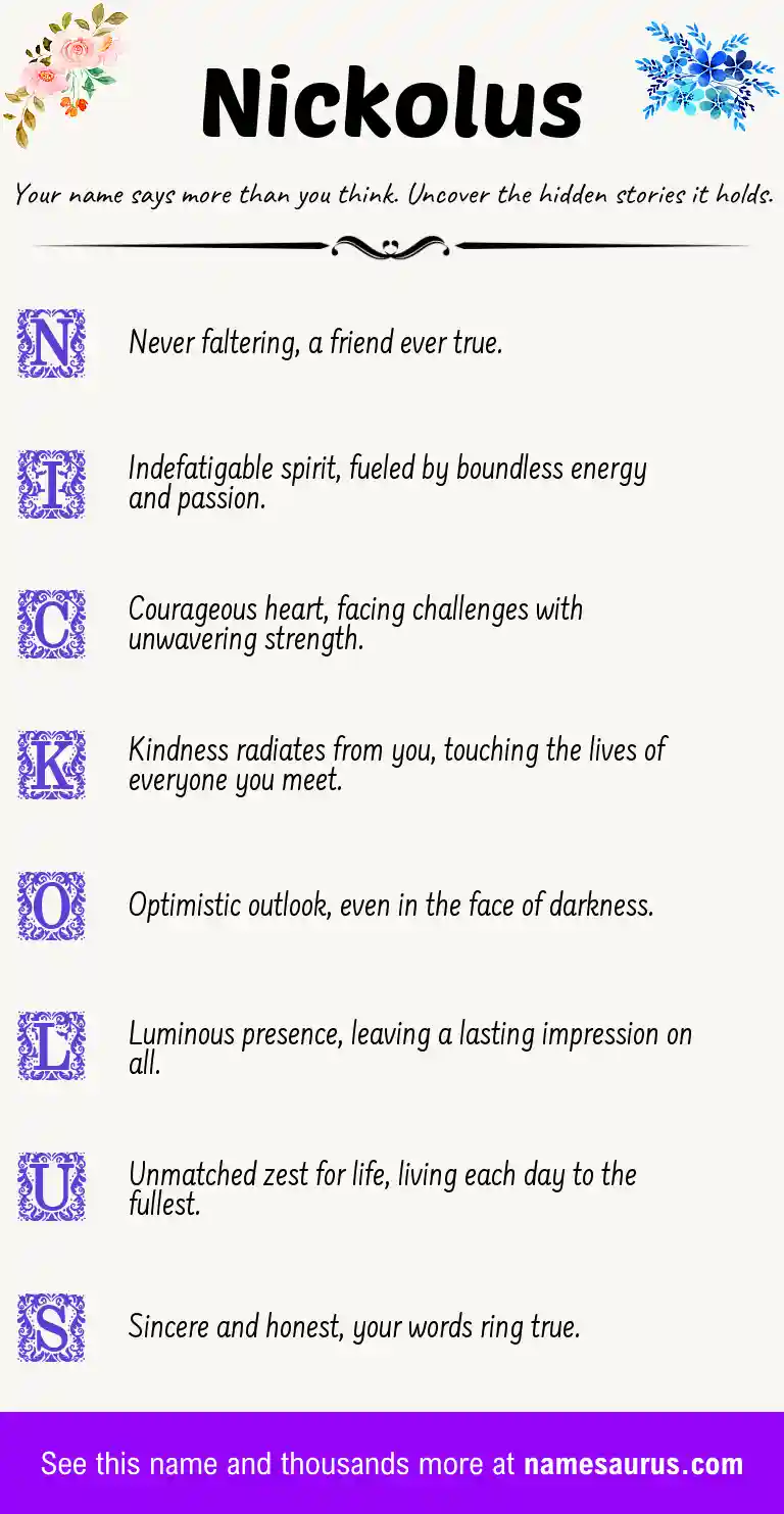 Acrostic poem about Nickolus.