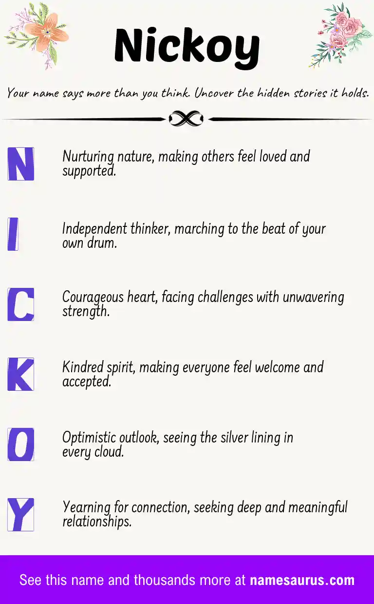 Acrostic poem about Nickoy.