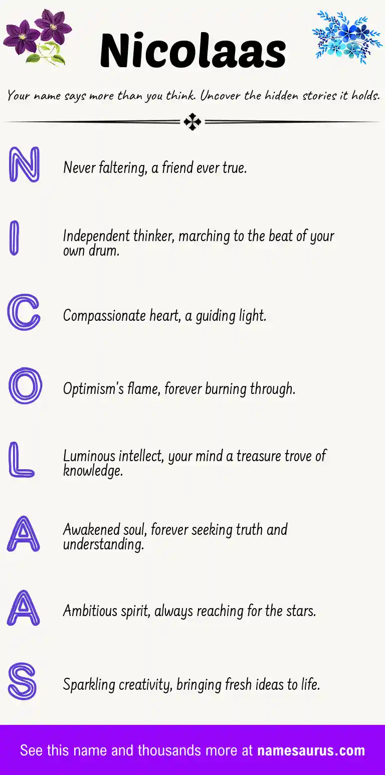 Acrostic poem about Nicolaas.