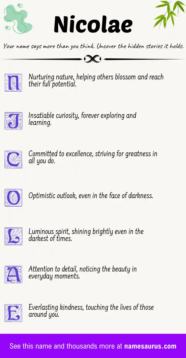 Acrostic poem about Nicolae.