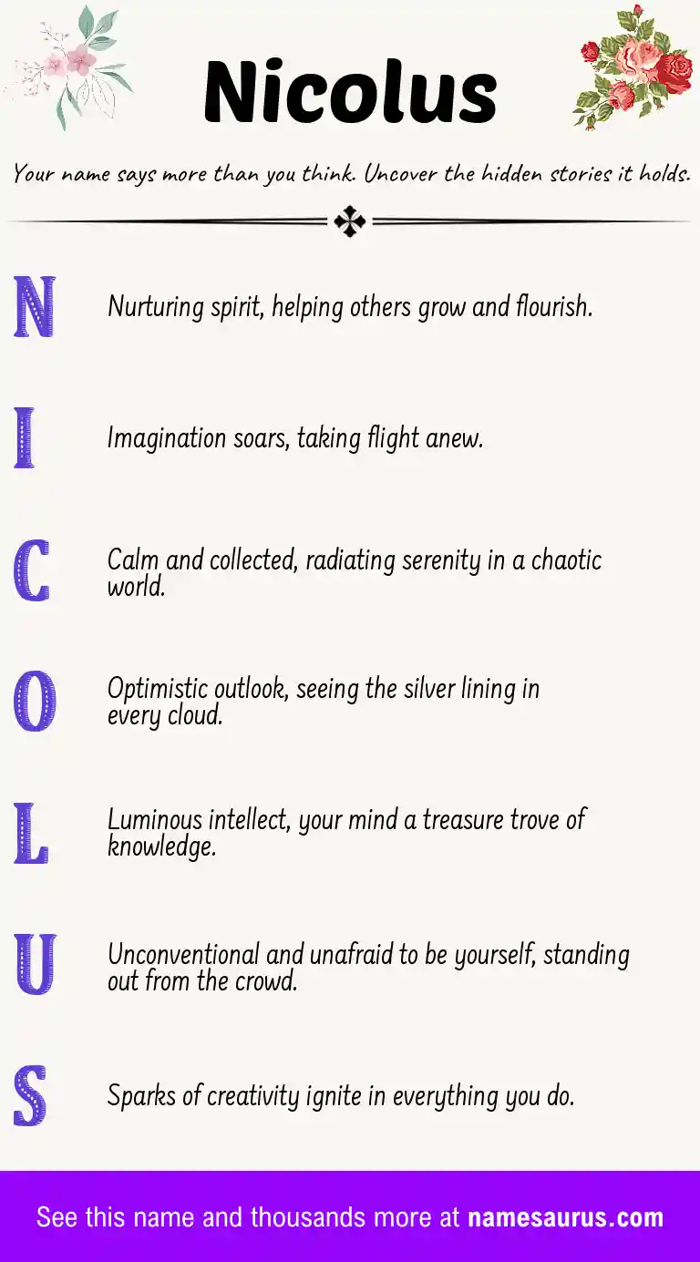 Acrostic poem about Nicolus.
