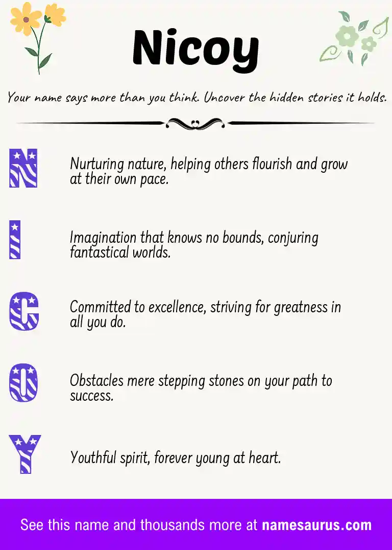 Acrostic poem about Nicoy.