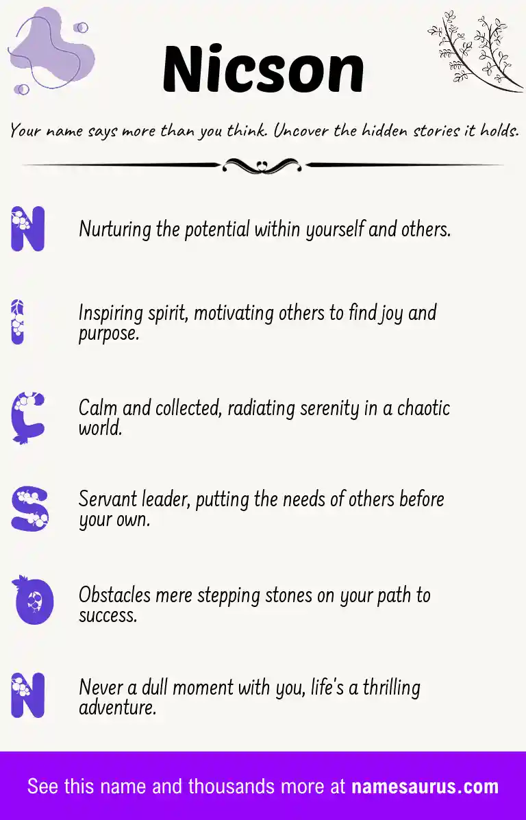 Acrostic poem about Nicson.