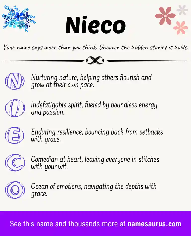Acrostic poem about Nieco.