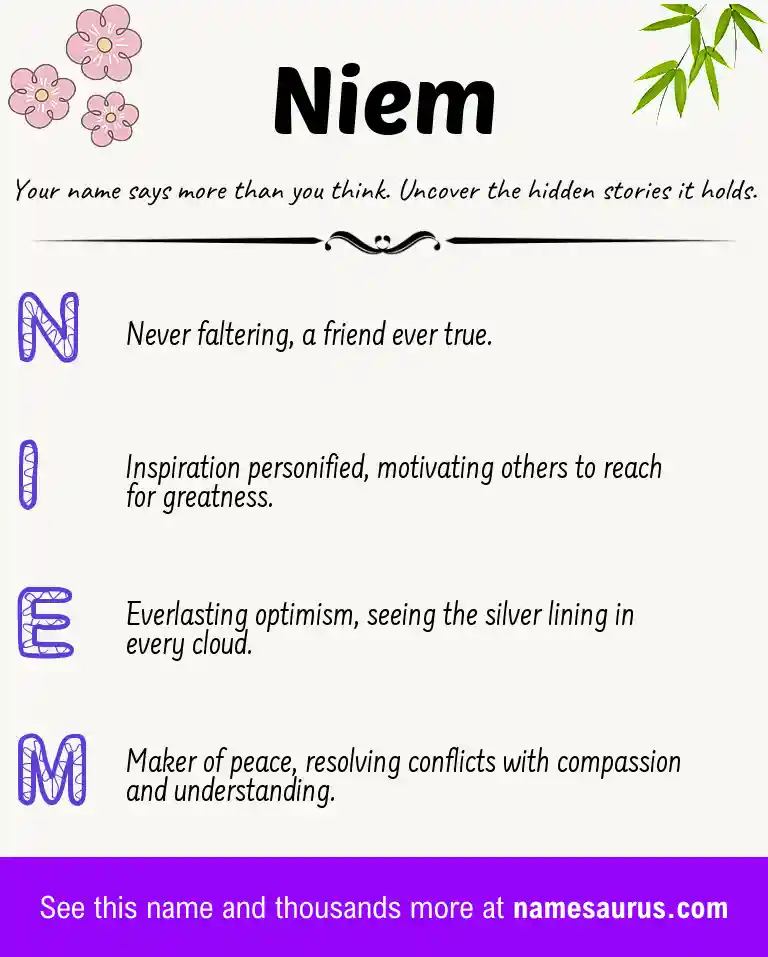 Acrostic poem about Niem.